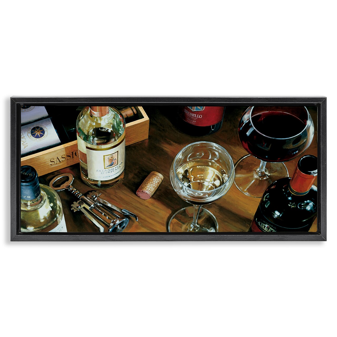 Stupell Industries Corks & Wine Bottles View Floating Frame By Stefano Ferreri